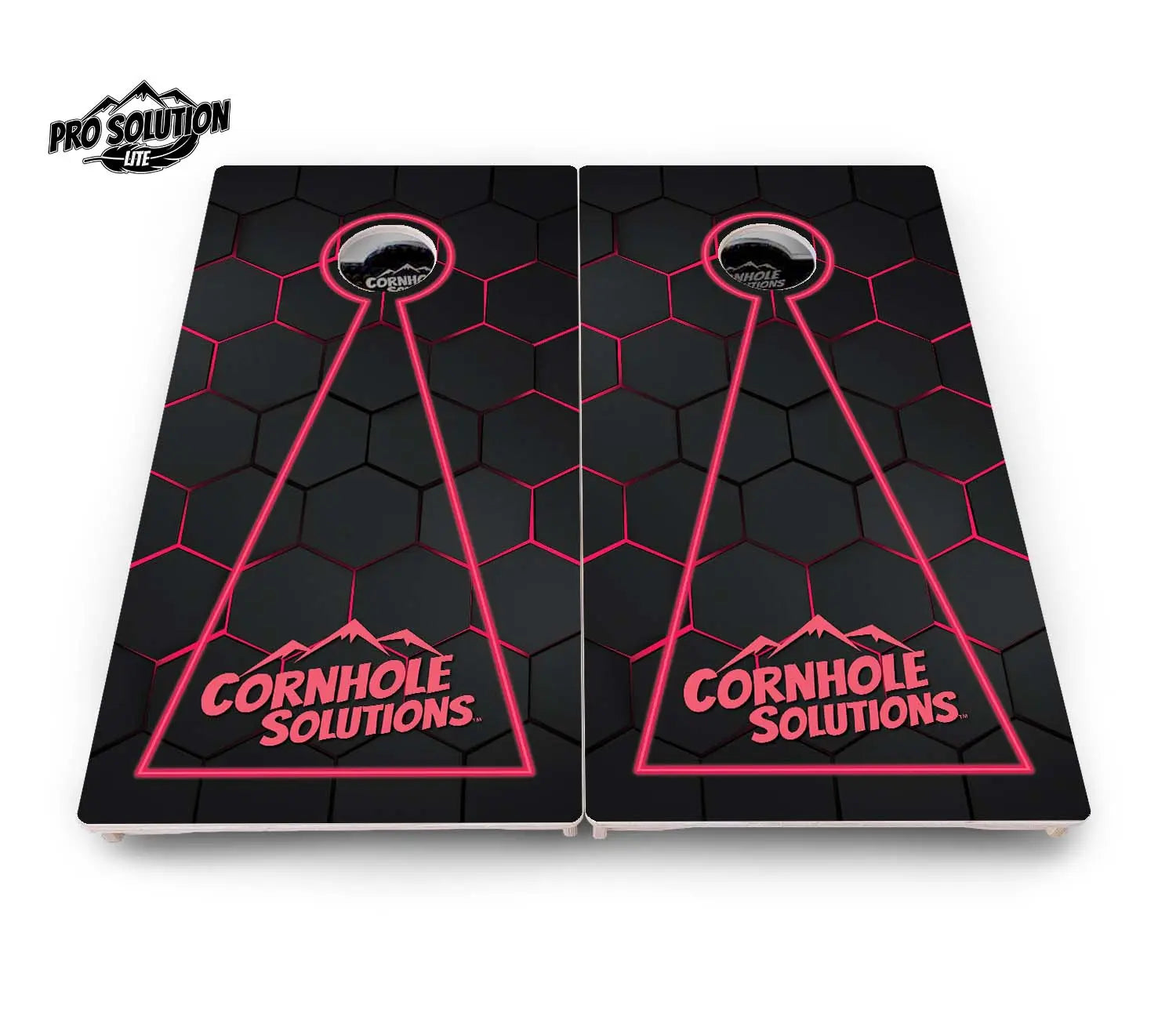 Glow Hole Black Cornhole Boards - Pro Solution Lite Series Cornhole Solutions