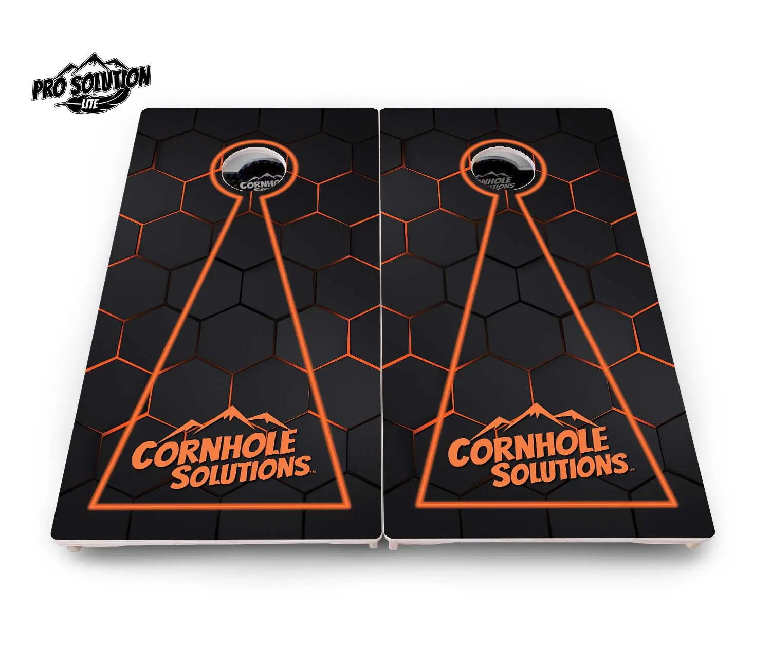 Glow Hole Black Cornhole Boards - Pro Solution Lite Series Cornhole Solutions