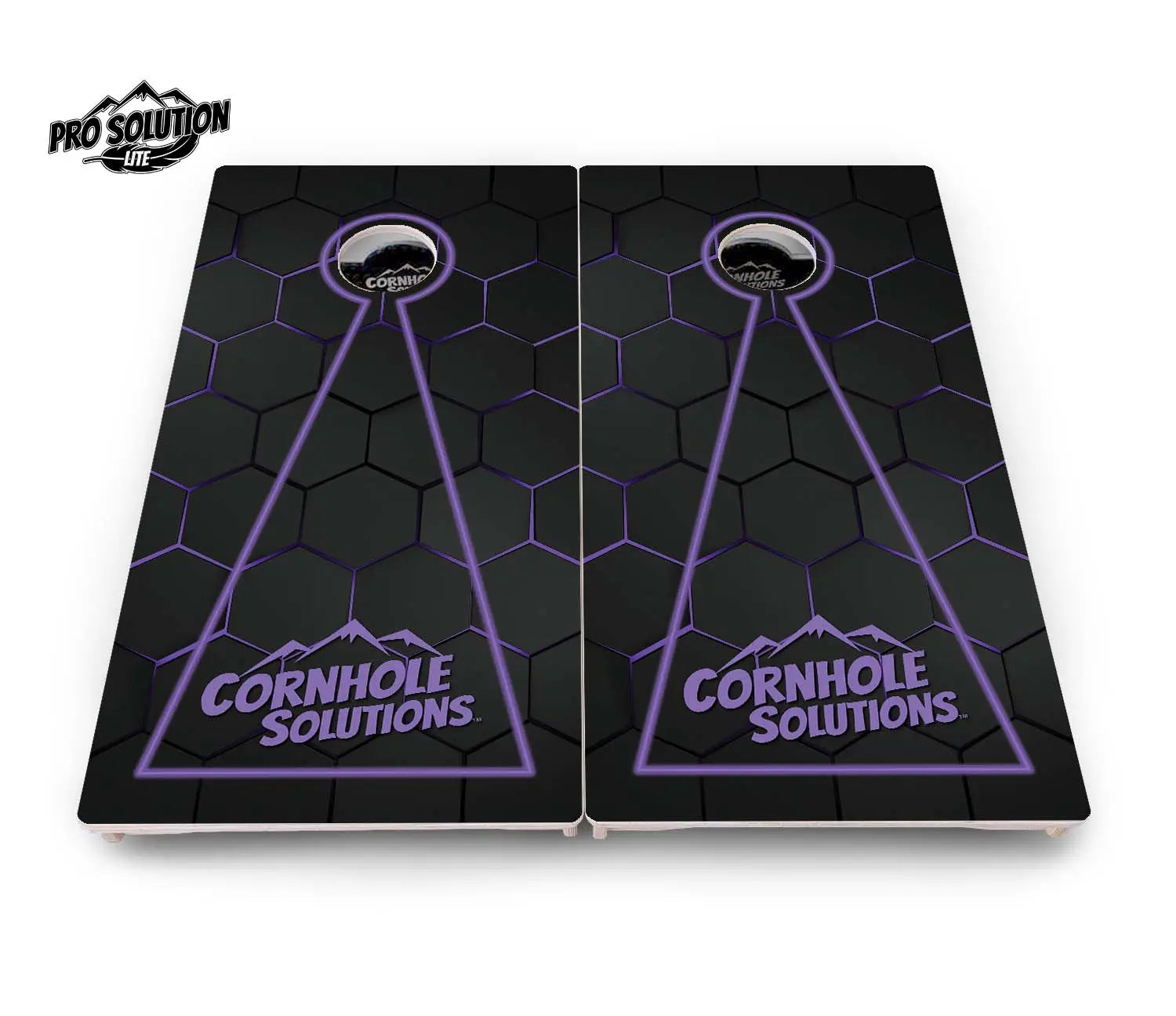 Glow Hole Black Cornhole Boards - Pro Solution Lite Series Cornhole Solutions