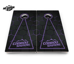 Glow Hole Black Cornhole Boards - Pro Solution Lite Series Cornhole Solutions