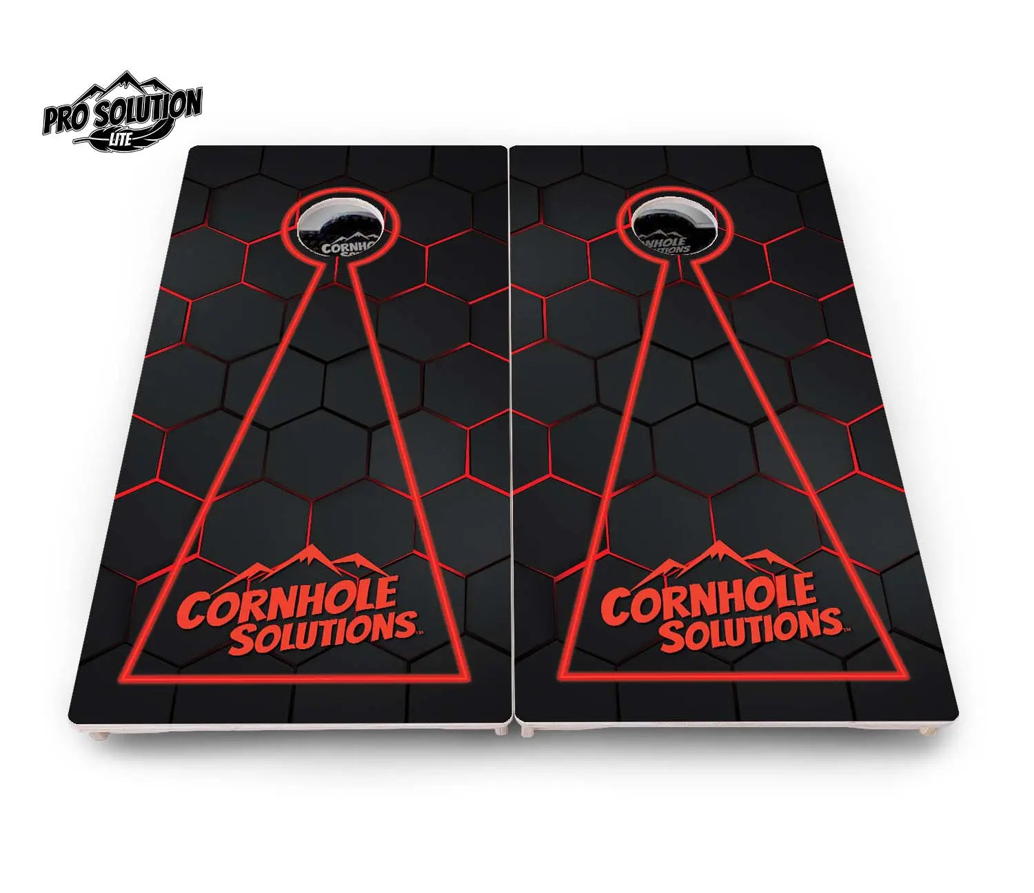 Glow Hole Black Cornhole Boards - Pro Solution Lite Series Cornhole Solutions