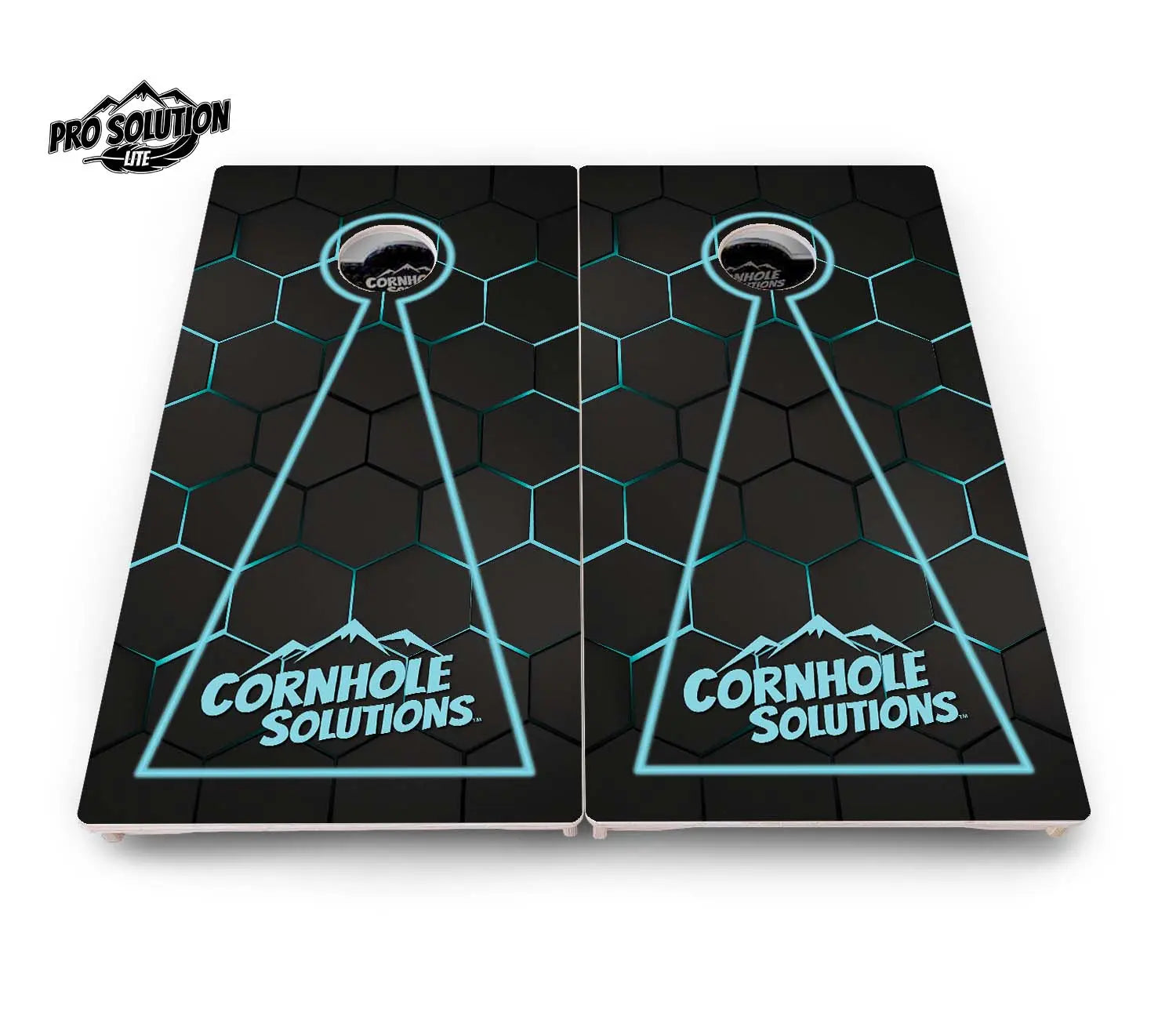 Glow Hole Black Cornhole Boards - Pro Solution Lite Series Cornhole Solutions