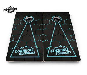 Glow Hole Black Cornhole Boards - Pro Solution Lite Series Cornhole Solutions