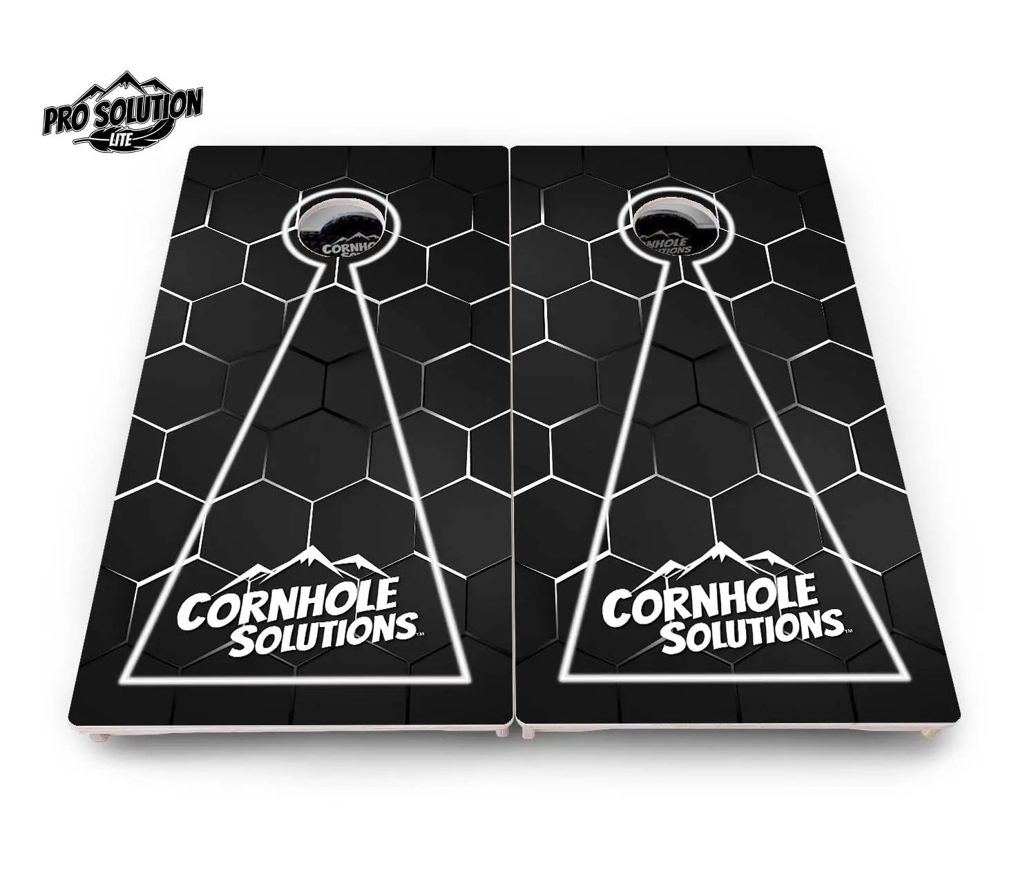 Glow Hole Black Cornhole Boards - Pro Solution Lite Series Cornhole Solutions