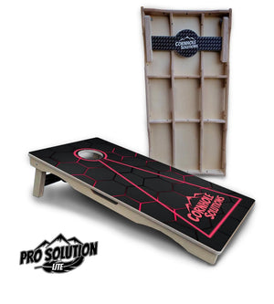 Glow Hole Black Cornhole Boards - Pro Solution Lite Series Cornhole Solutions
