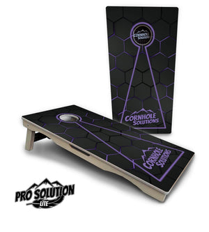 Glow Hole Black Cornhole Boards - Pro Solution Lite Series Cornhole Solutions