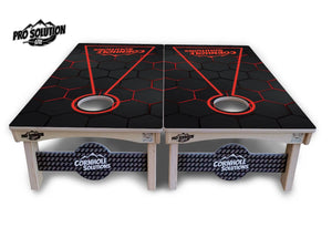 Glow Hole Black Cornhole Boards - Pro Solution Lite Series Cornhole Solutions