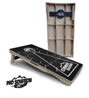 Glow Hole Black Cornhole Boards - Pro Solution Lite Series Cornhole Solutions