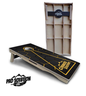 Glow Hole Black Cornhole Boards - Pro Solution Lite Series Cornhole Solutions