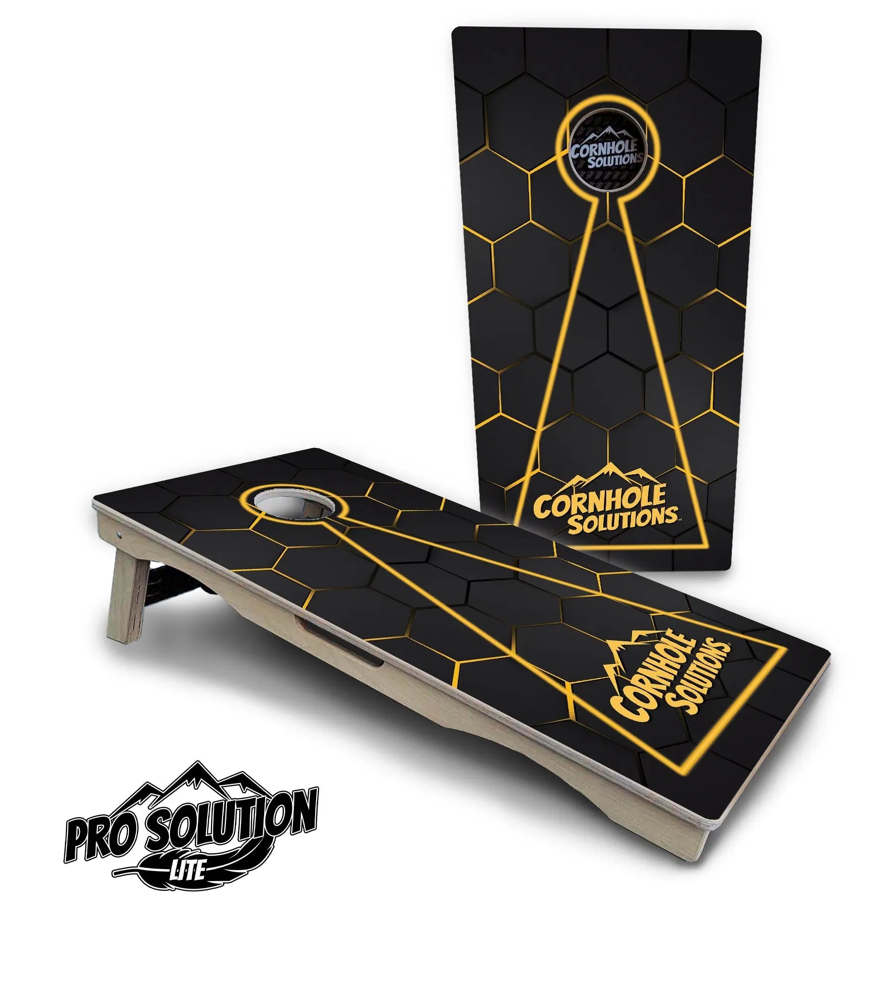 Glow Hole Black Cornhole Boards - Pro Solution Lite Series Cornhole Solutions