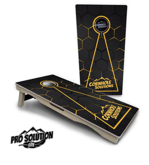 Glow Hole Black Cornhole Boards - Pro Solution Lite Series Cornhole Solutions