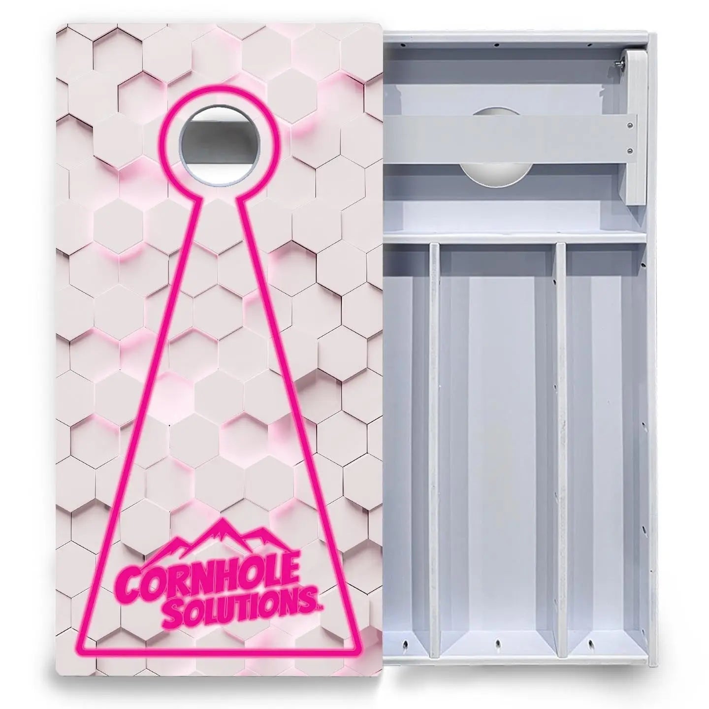 Glow Hole White Cornhole Boards - All Weather Series Cornhole Solutions