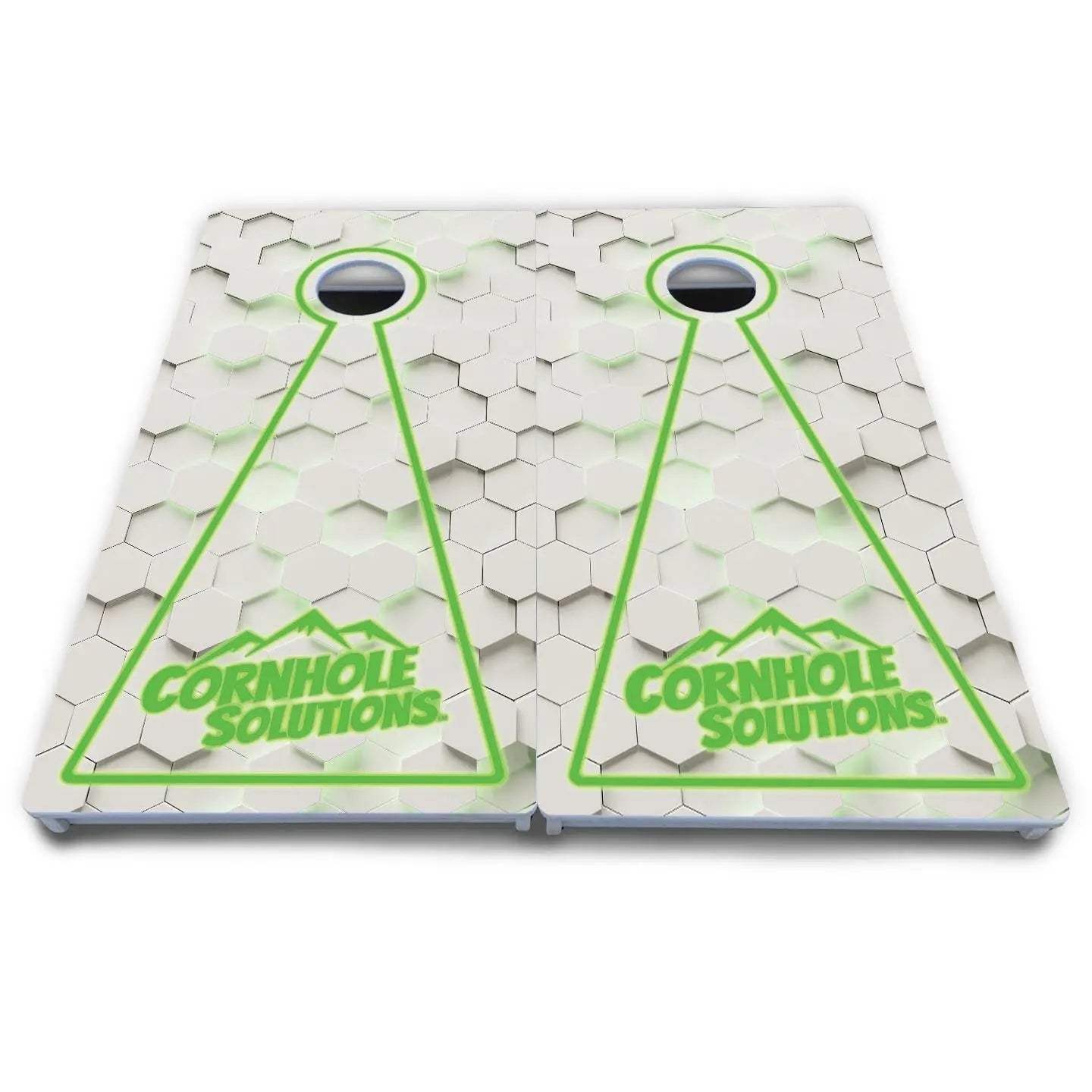 Glow Hole White Cornhole Boards - All Weather Series Cornhole Solutions