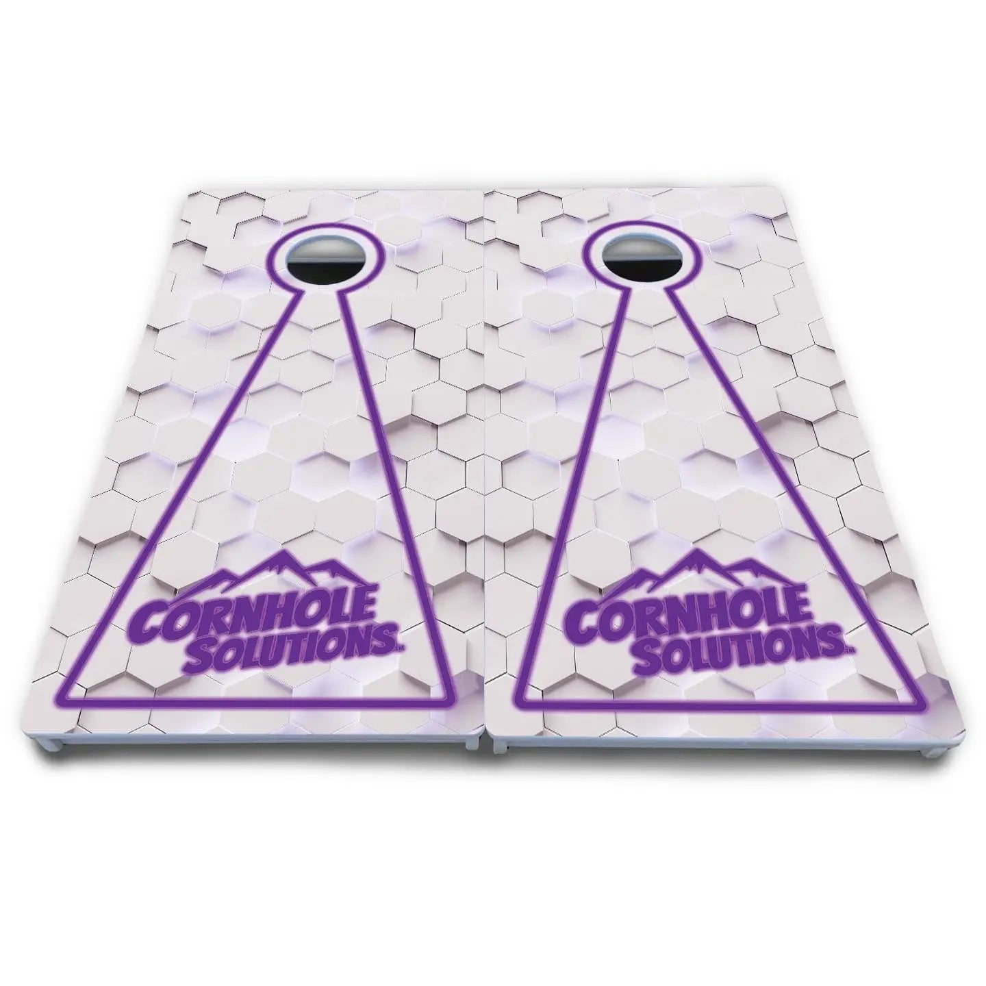 Glow Hole White Cornhole Boards - All Weather Series Cornhole Solutions