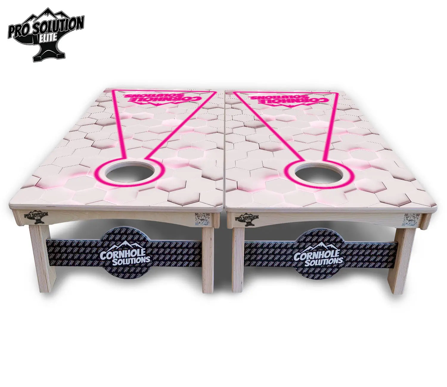 Glow Hole White Cornhole Boards - Pro Solution Elite Series Cornhole Solutions