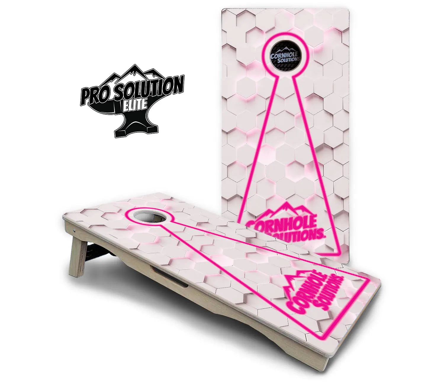 Glow Hole White Cornhole Boards - Pro Solution Elite Series Cornhole Solutions