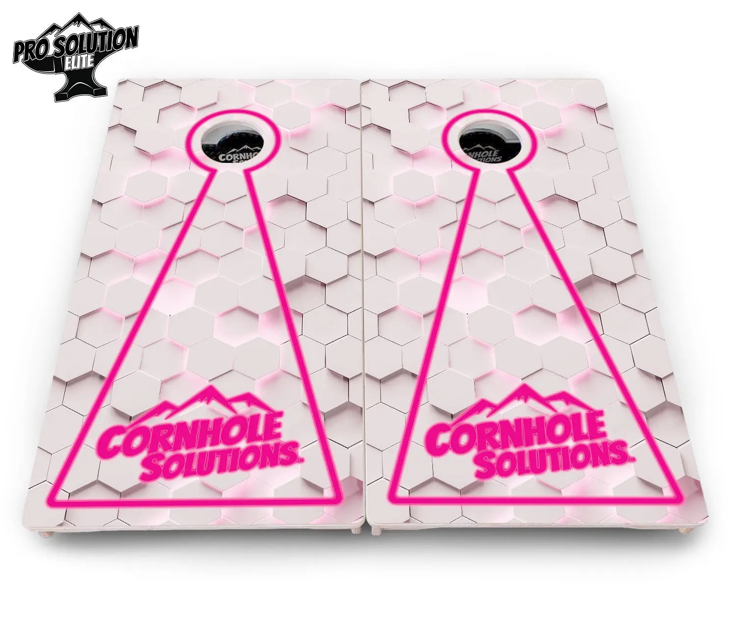 Glow Hole White Cornhole Boards - Pro Solution Elite Series Cornhole Solutions