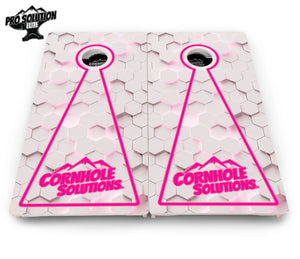 Glow Hole White Cornhole Boards - Pro Solution Elite Series Cornhole Solutions