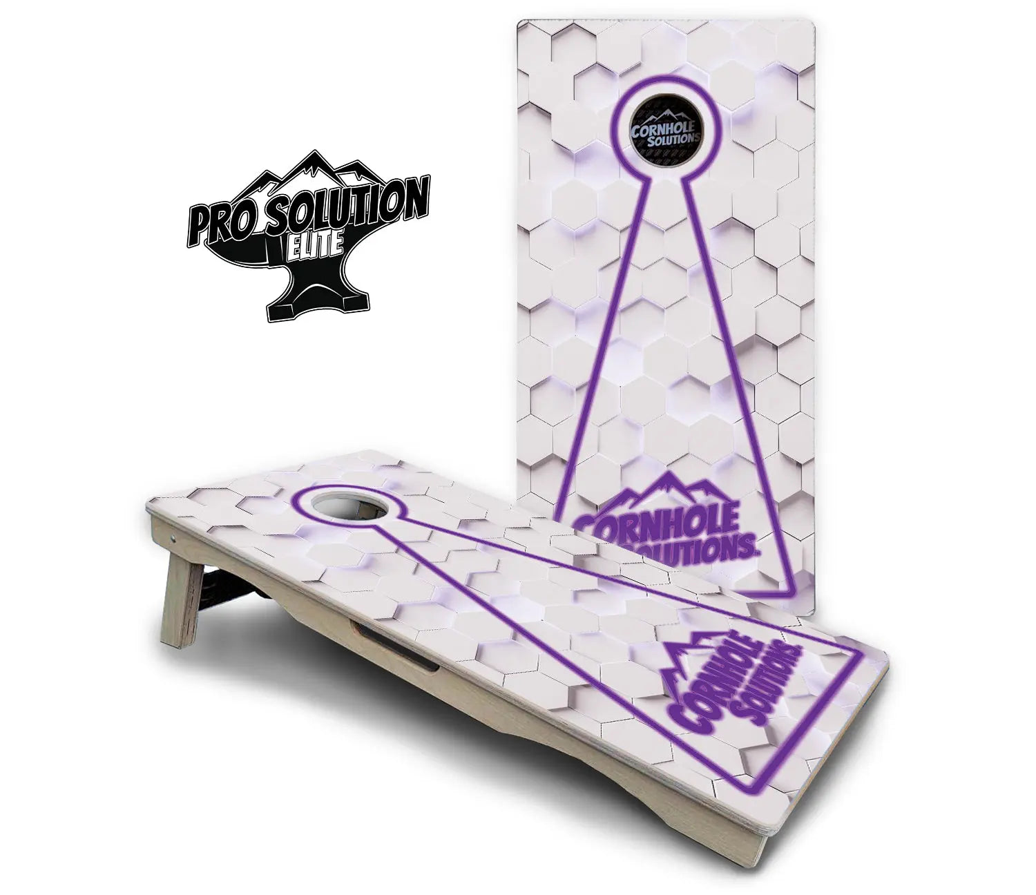 Glow Hole White Cornhole Boards - Pro Solution Elite Series Cornhole Solutions