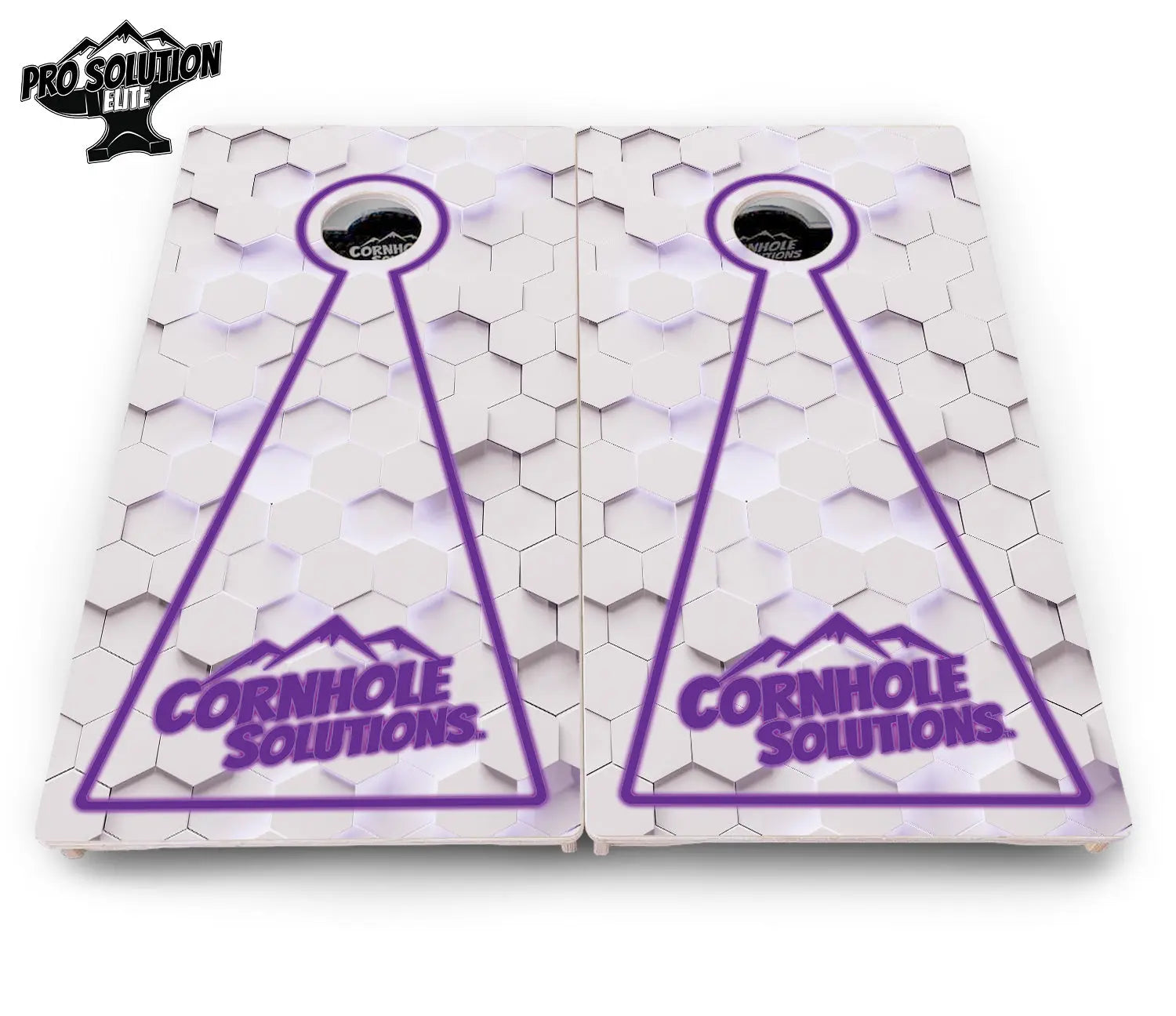 Glow Hole White Cornhole Boards - Pro Solution Elite Series Cornhole Solutions
