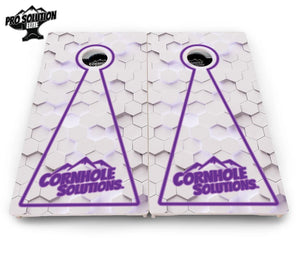 Glow Hole White Cornhole Boards - Pro Solution Elite Series Cornhole Solutions