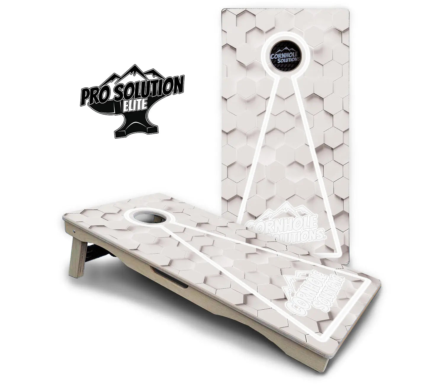 Glow Hole White Cornhole Boards - Pro Solution Elite Series Cornhole Solutions