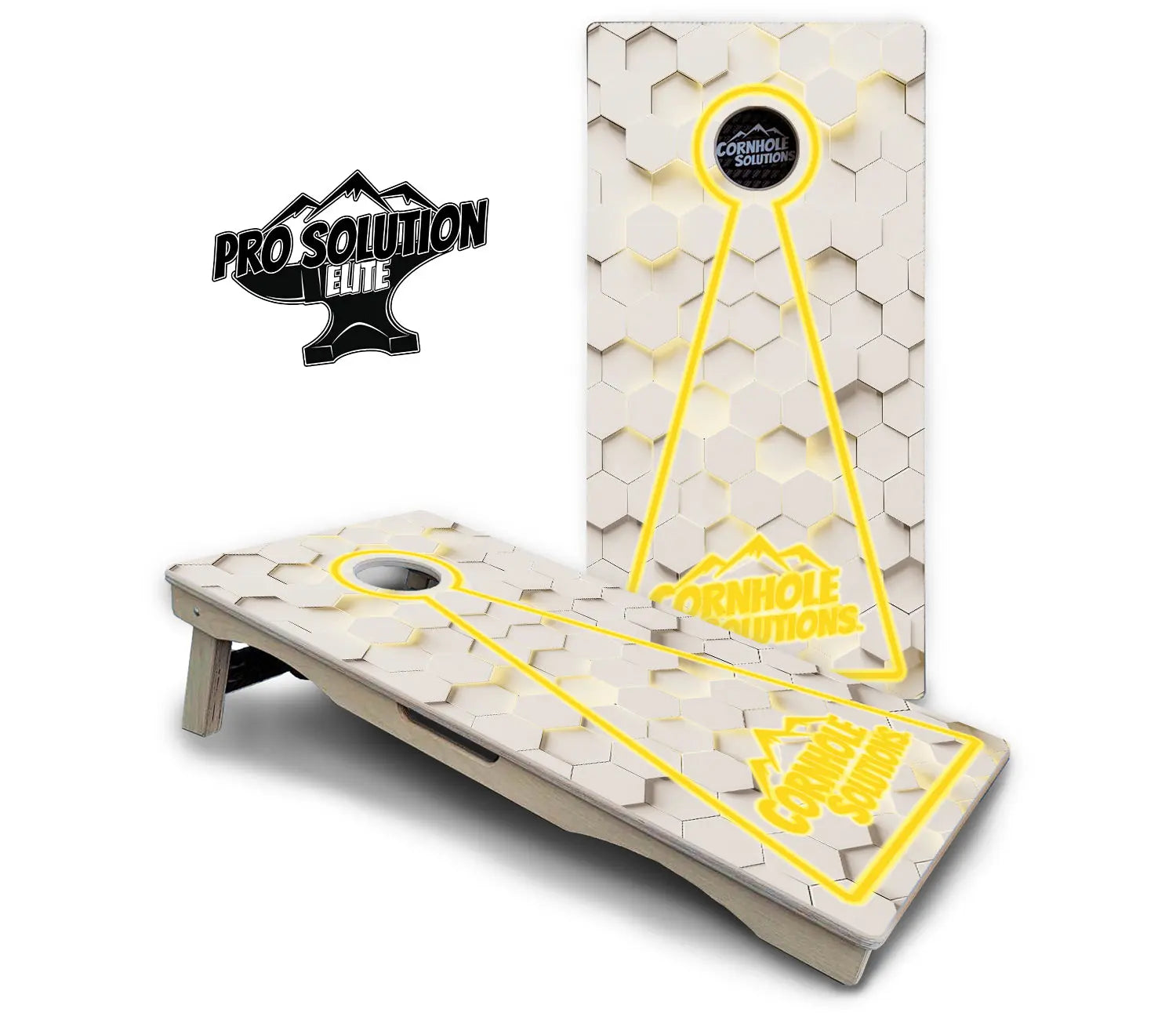 Glow Hole White Cornhole Boards - Pro Solution Elite Series Cornhole Solutions