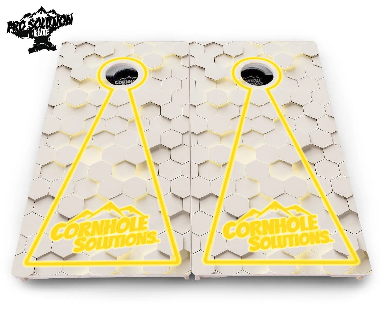 Glow Hole White Cornhole Boards - Pro Solution Elite Series Cornhole Solutions
