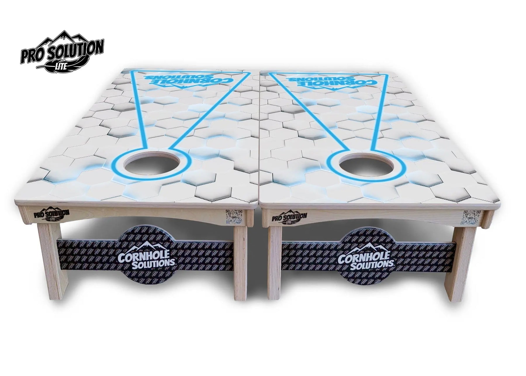Glow Hole White Cornhole Boards - Pro Solution Lite Series