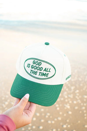 God is Good - Green Vintage Trucker Hat KenzKustomz