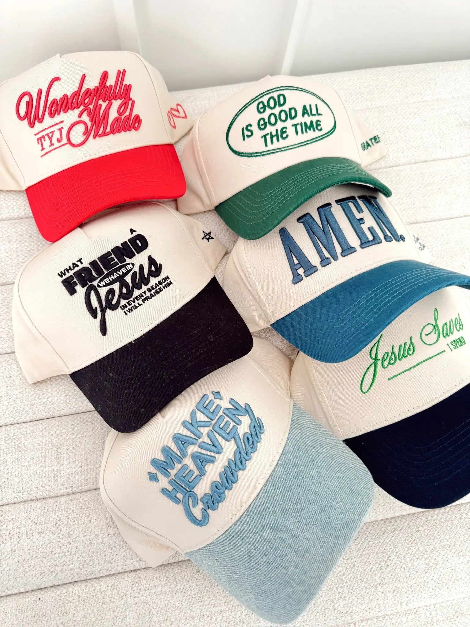God is Good - Green Vintage Trucker Hat KenzKustomz