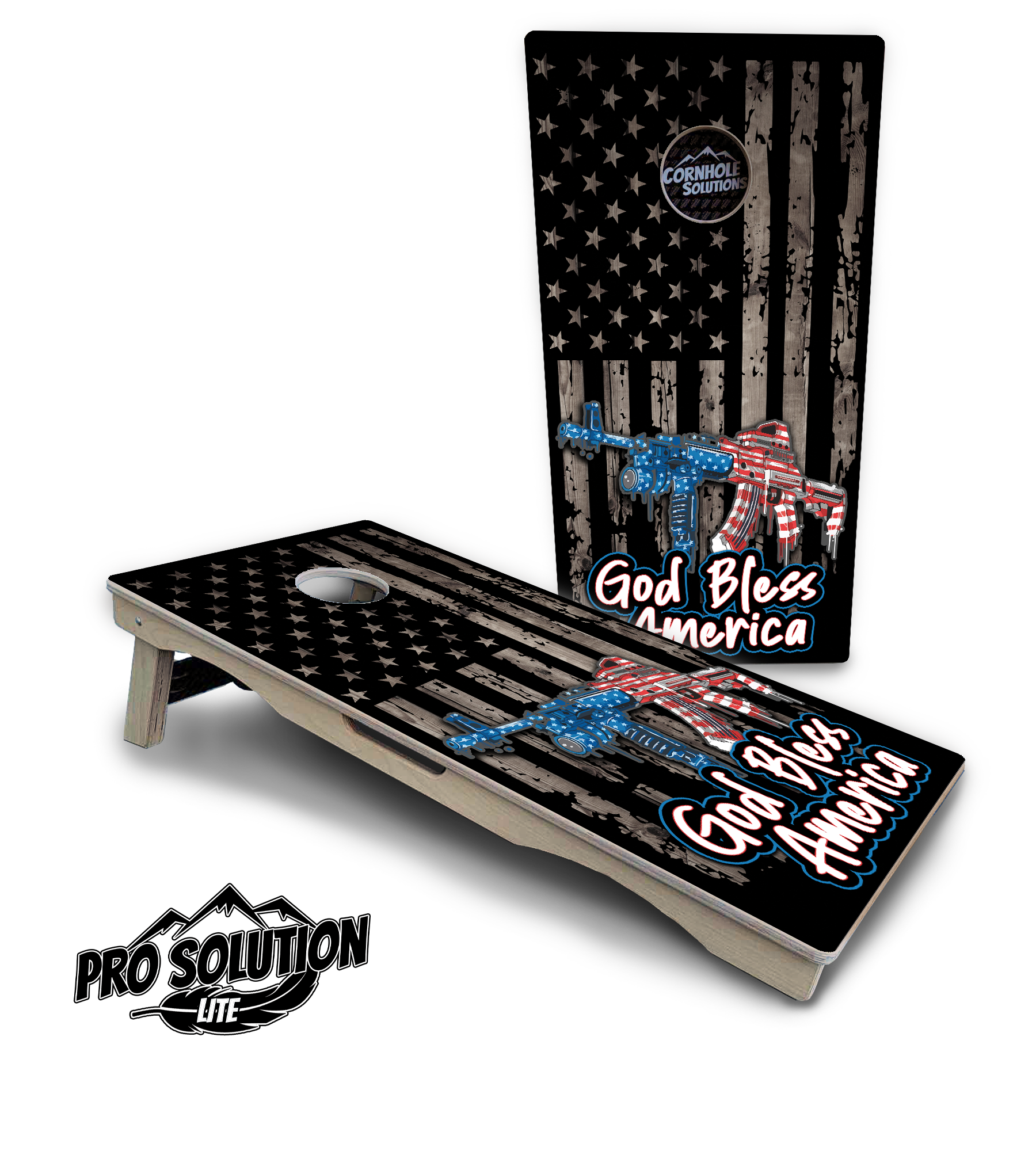 God Bless America Cornhole Boards - Pro Solution Lite Series Cornhole Solutions
