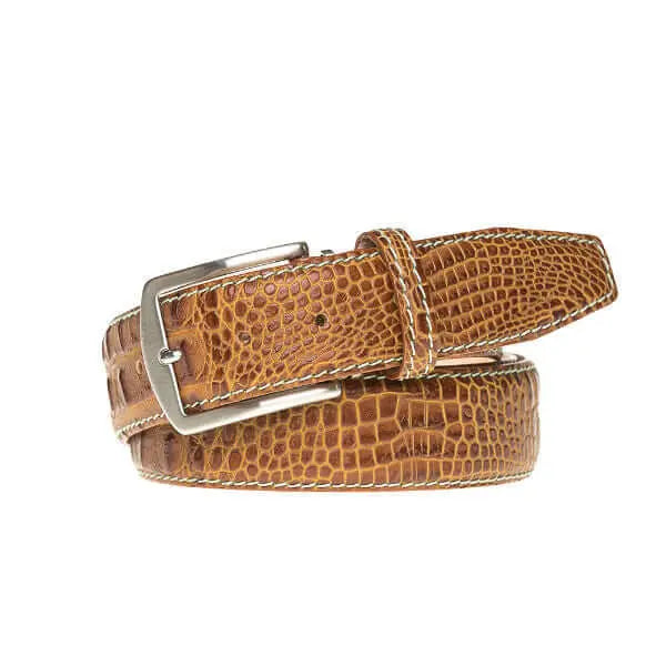 Roger Ximenez gold custom leather belt with bespoke sizing options
