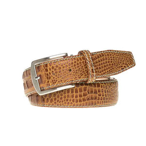 Roger Ximenez gold custom leather belt with bespoke sizing options
