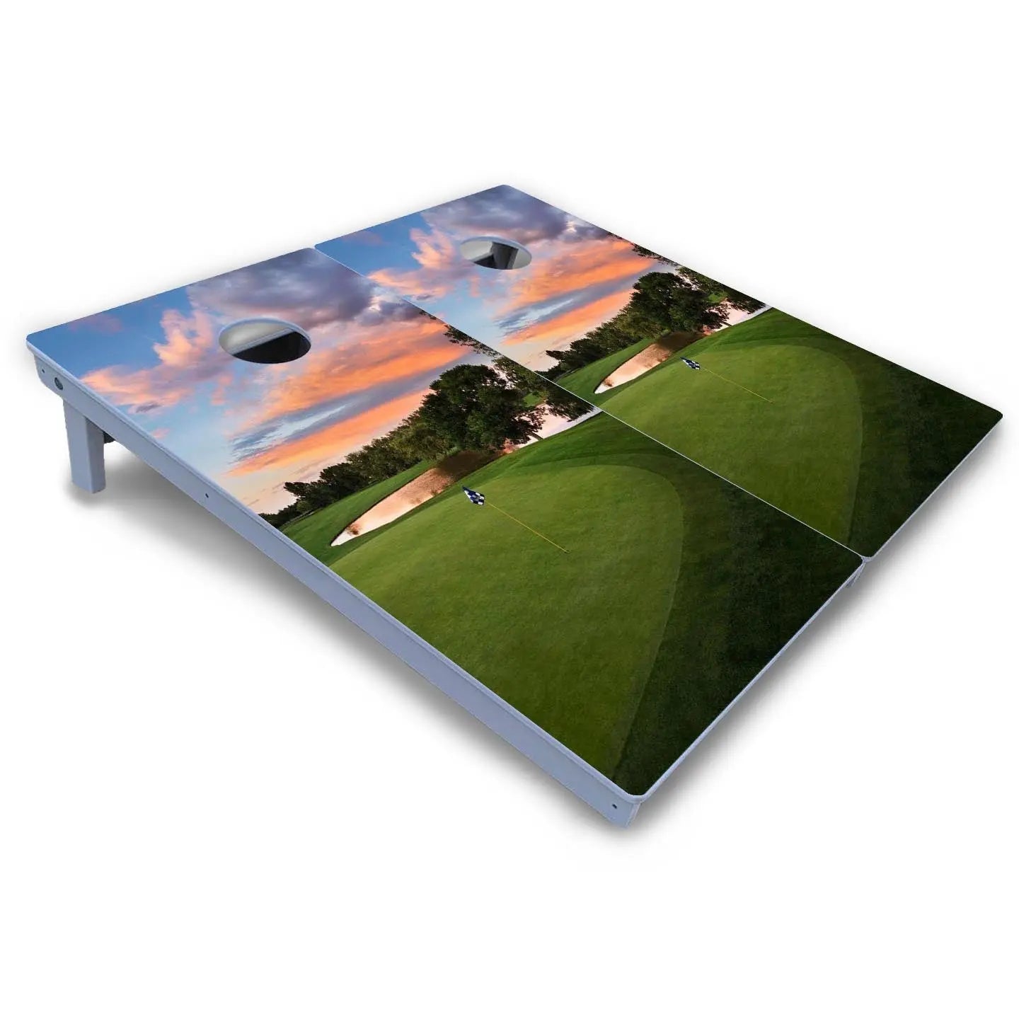 Golf Course Sunset Cornhole Boards - All Weather Series Cornhole Solutions