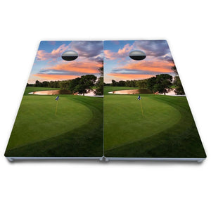 Golf Course Sunset Cornhole Boards - All Weather Series Cornhole Solutions