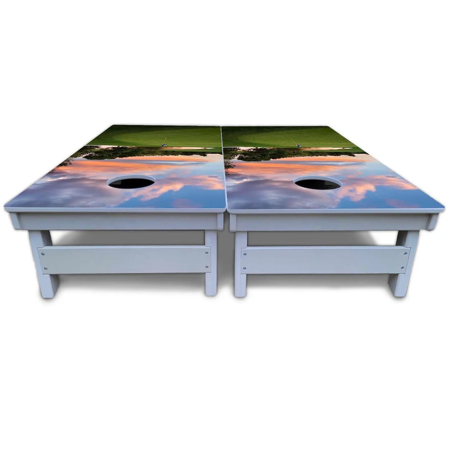 Golf Course Sunset Cornhole Boards - All Weather Series Cornhole Solutions