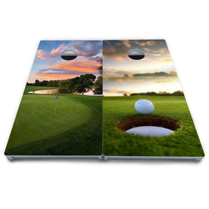 Golf Course Sunset Cornhole Boards - All Weather Series Cornhole Solutions