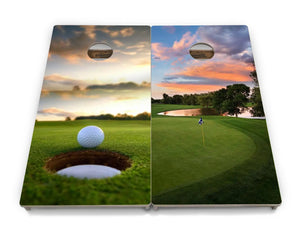 Golf Course Sunset Cornhole Boards - Professional Tournament Series