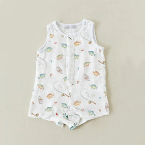 Gone Fishing Organic Muslin Shortalls Nola Tawk