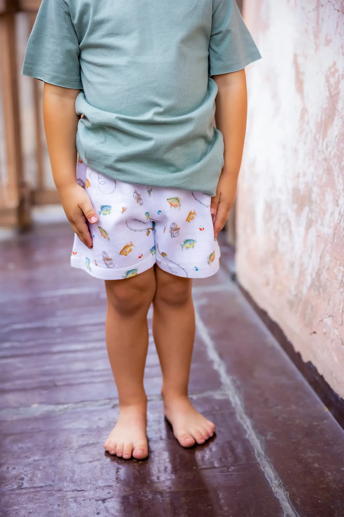 Gone Fishing Organic Muslin Shorts Nola Tawk
