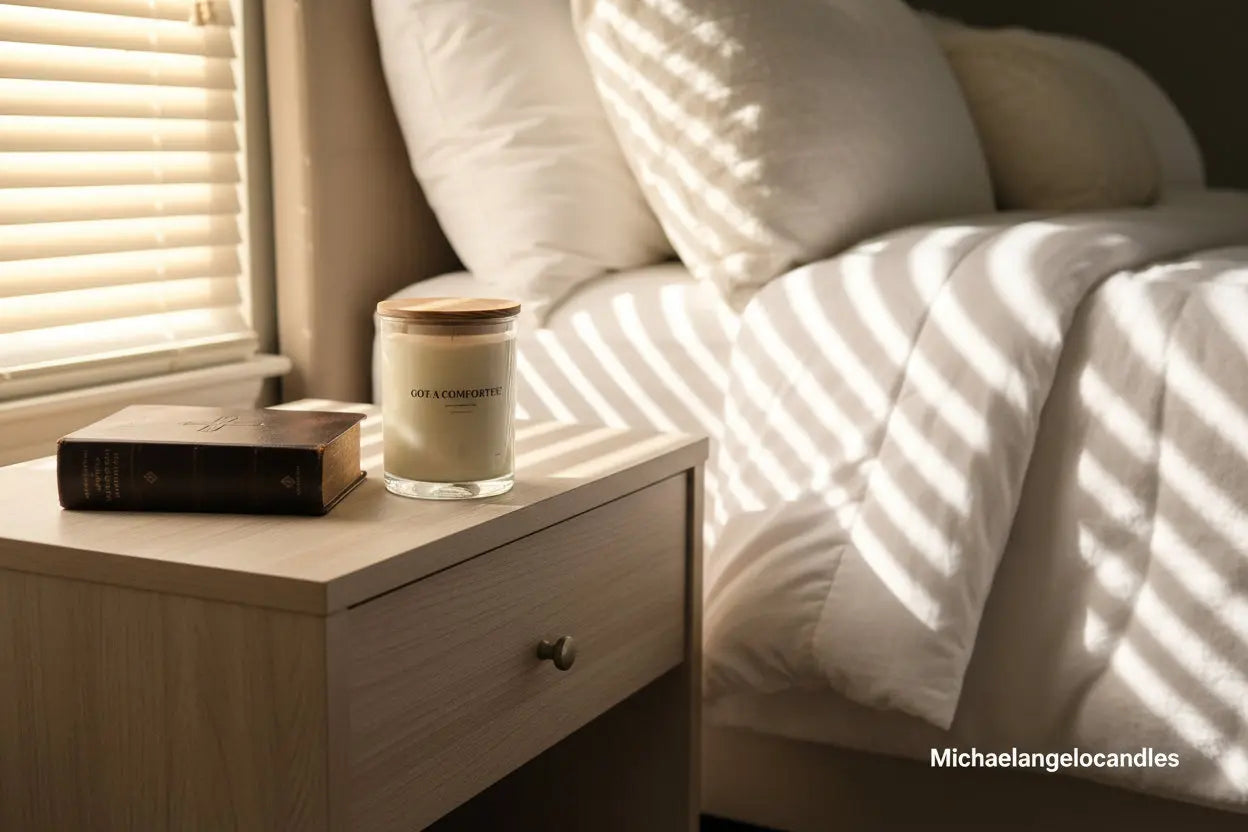 Got a Comforter 11 oz soy wax candle with lid