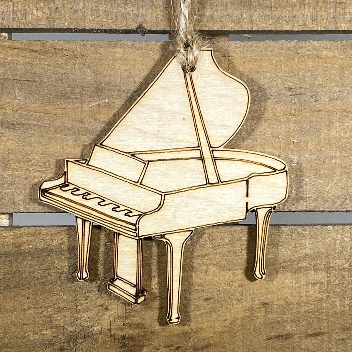 Grand Piano Wooden Christmas Ornament | Music Lover Holiday Decor