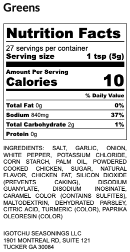 Igotchu Greens Seasoning by Igotchu Seasonings, Southern food gift detail photo 3