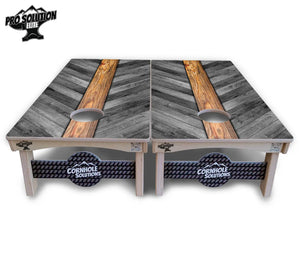 Grey Herringbone Cornhole Boards - Pro Solution Elite Series Cornhole Solutions
