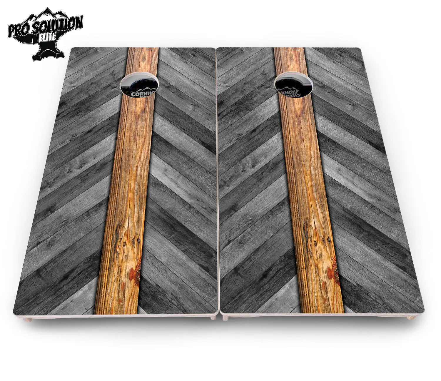Grey Herringbone Cornhole Boards - Pro Solution Elite Series Cornhole Solutions