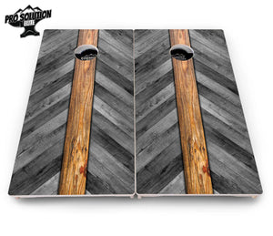 Grey Herringbone Cornhole Boards - Pro Solution Elite Series Cornhole Solutions