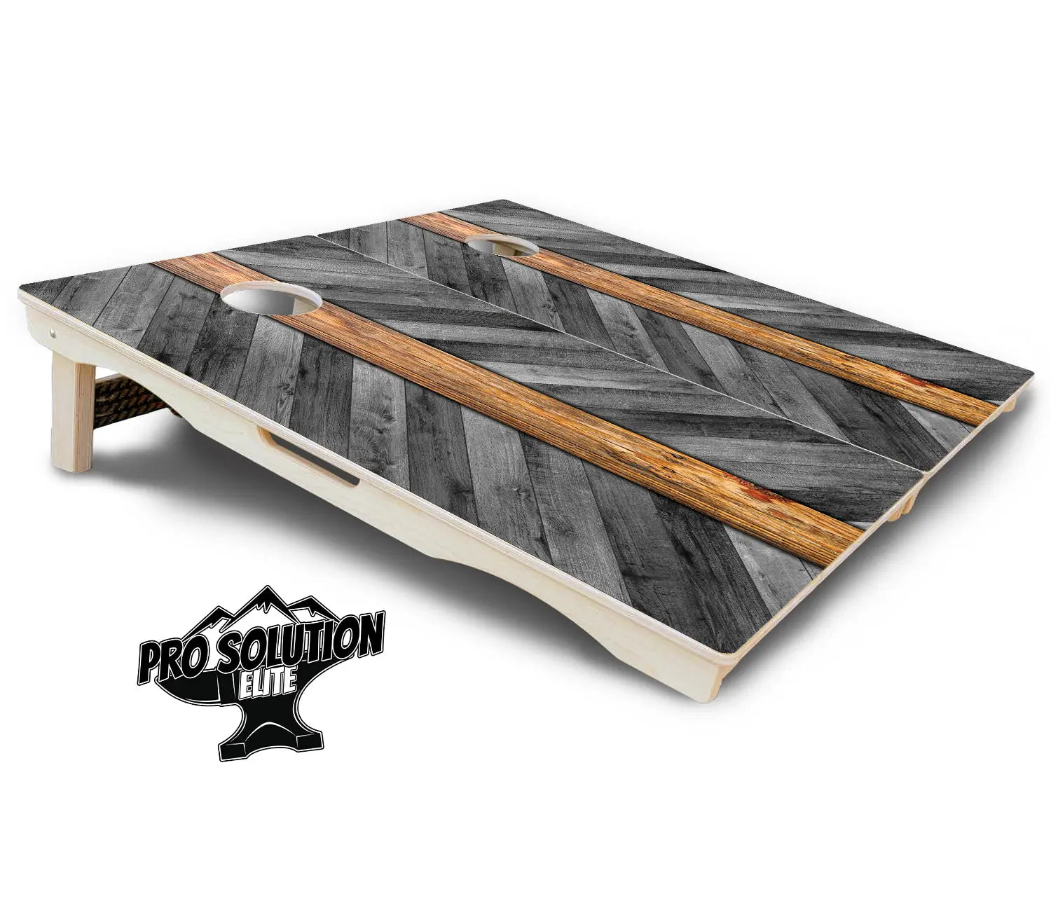 Grey Herringbone Cornhole Boards - Pro Solution Elite Series Cornhole Solutions