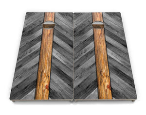 Grey Herringbone Cornhole Boards - Professional Tournament Series Cornhole Solutions