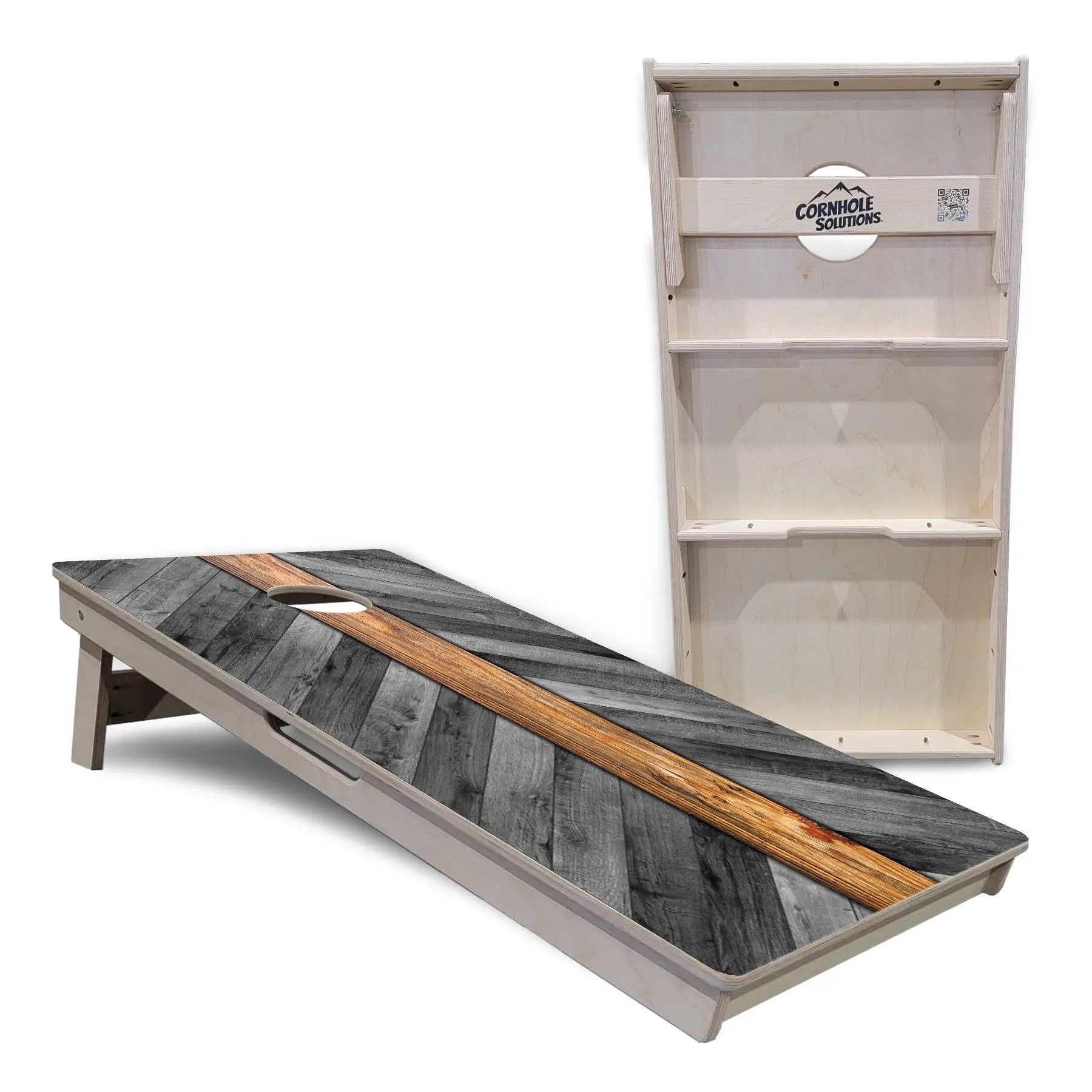 Grey Herringbone Cornhole Boards - Professional Tournament Series Cornhole Solutions